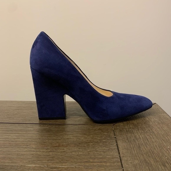 Celine Deep Blue Suede Heels - Picture 13 of 16